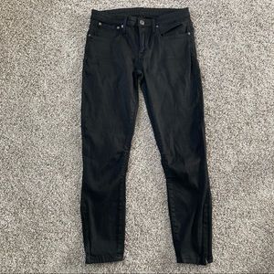 Helmut Lang Ankle Zip Crop Skinny Moto Jean